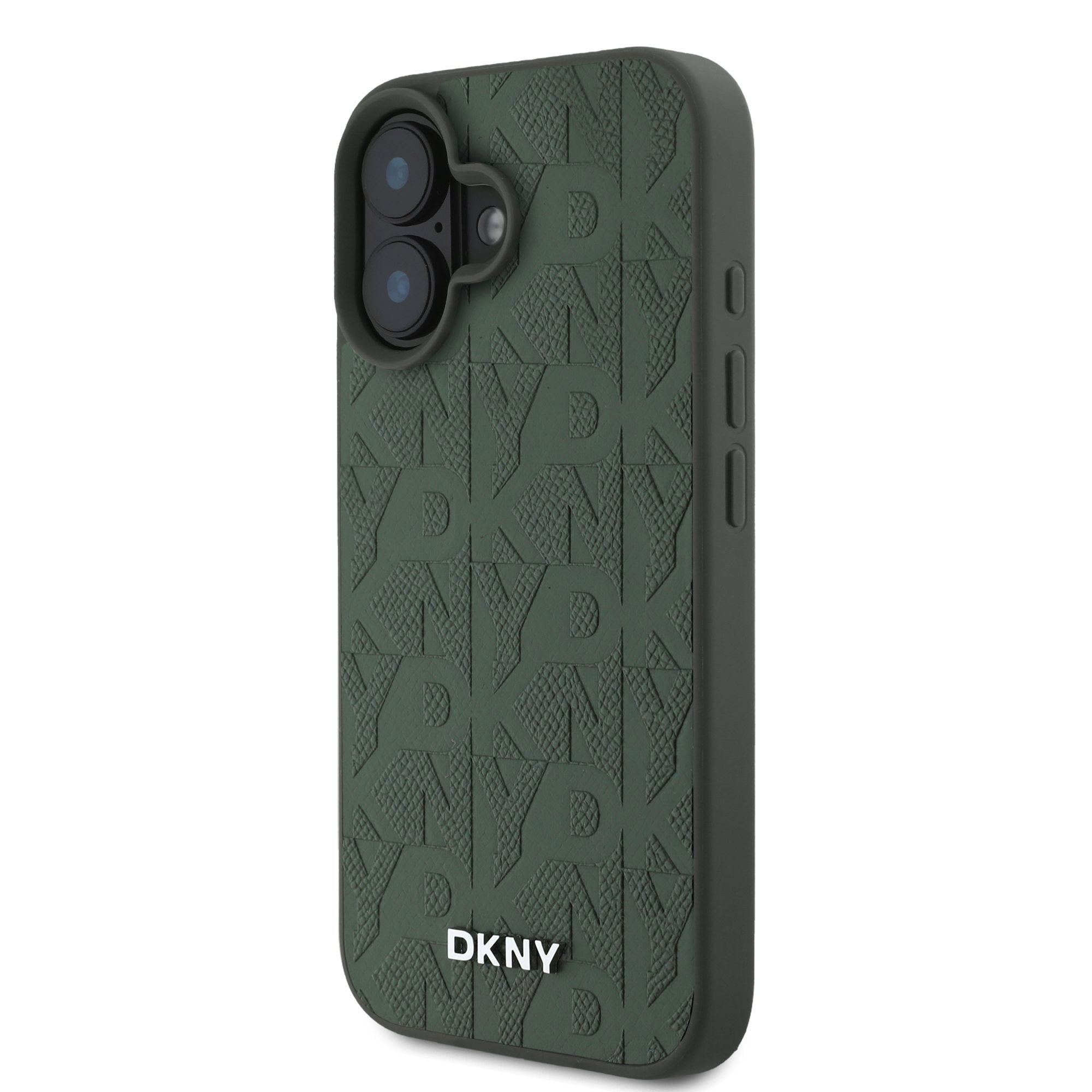 DKNY Калъф Apple iPhone 16, PU Leather Grid Pattern MagSafe,зелен – DKHMP16SPSGPHMN