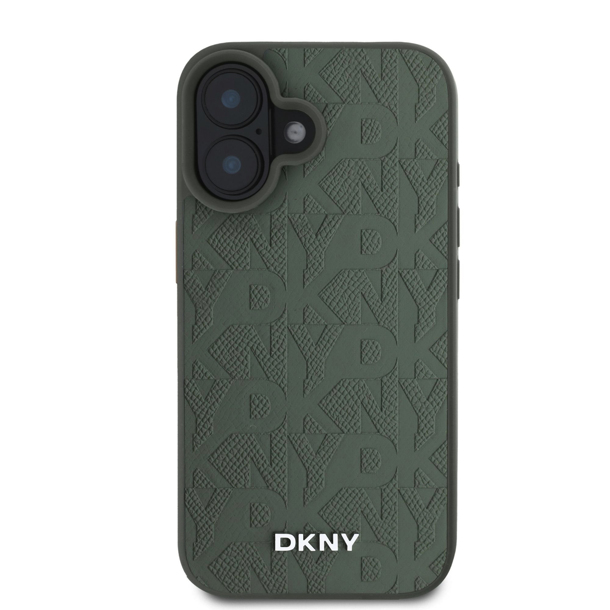 DKNY Калъф Apple iPhone 16, PU Leather Grid Pattern MagSafe,зелен – DKHMP16SPSGPHMN