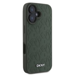 DKNY Калъф Apple iPhone 16, PU Leather Grid Pattern MagSafe,зелен – DKHMP16SPSGPHMN