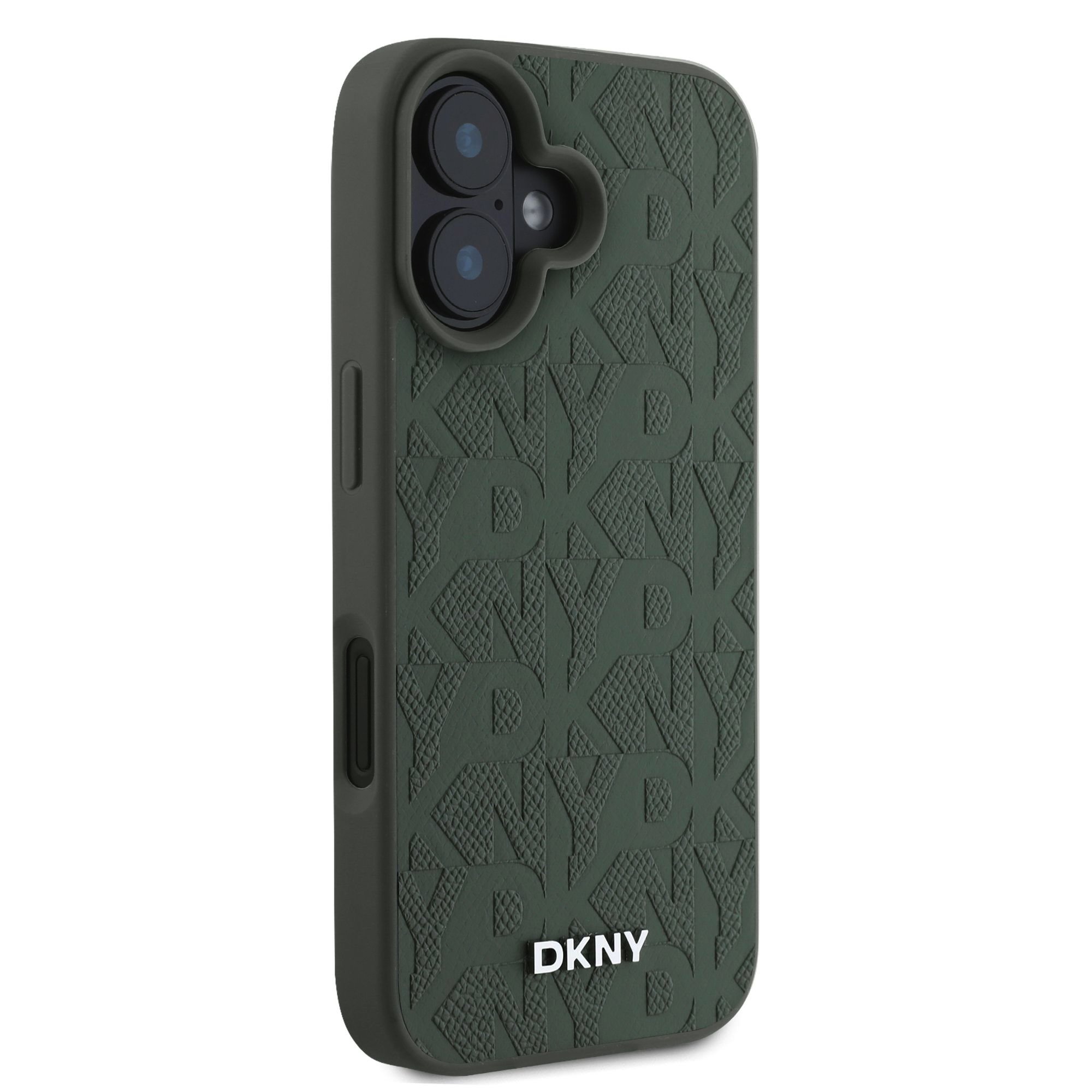 DKNY Калъф Apple iPhone 16, PU Leather Grid Pattern MagSafe,зелен – DKHMP16SPSGPHMN