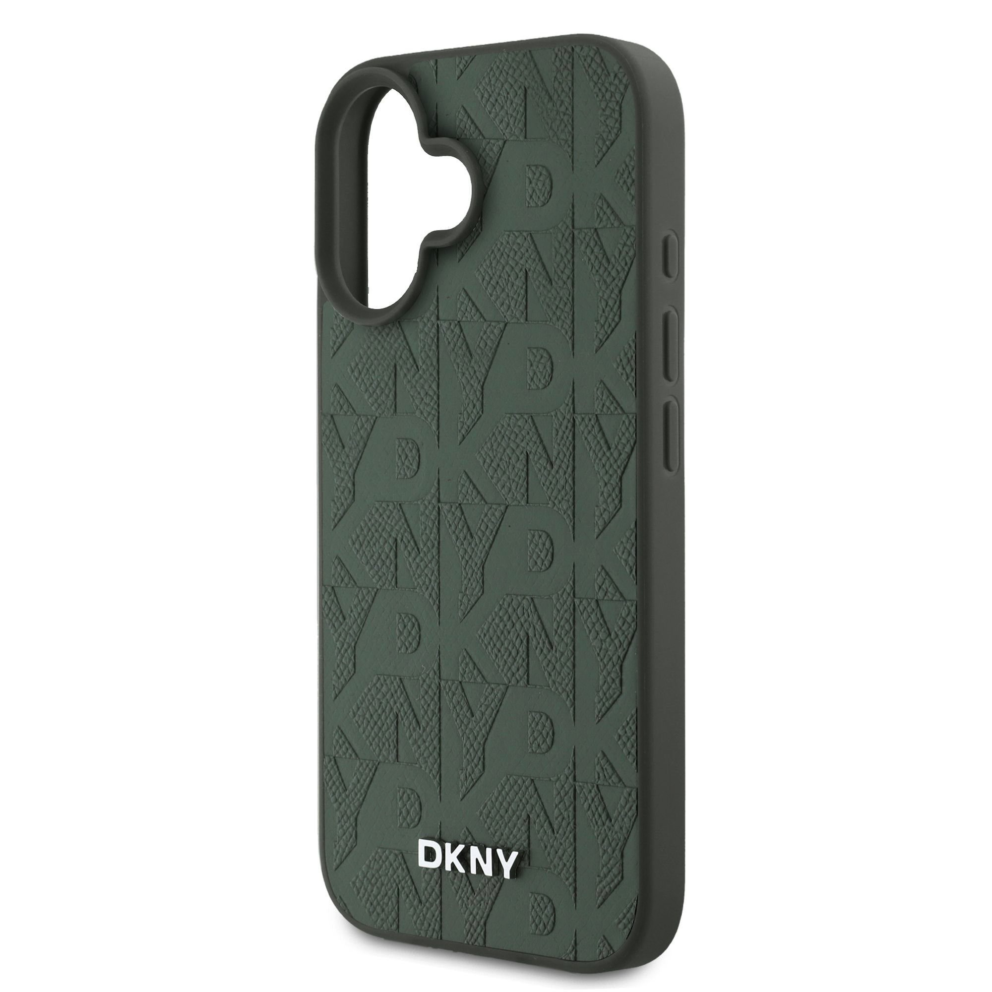 DKNY Калъф Apple iPhone 16, PU Leather Grid Pattern MagSafe,зелен – DKHMP16SPSGPHMN