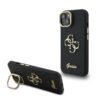 GUESS Калъф за iPhone 14, Grained 4G Logo Stand Camera, черен – GUHCP14SPCS4GSK