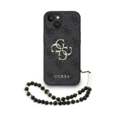 GUESS Калъф за iPhone 15, 4G Metal Logo + Wrist Strap