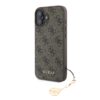 GUESS Калъф за iPhone 16, 4G Charm Tone on Tone, кафяв – GUHCP16SGF4GCW
