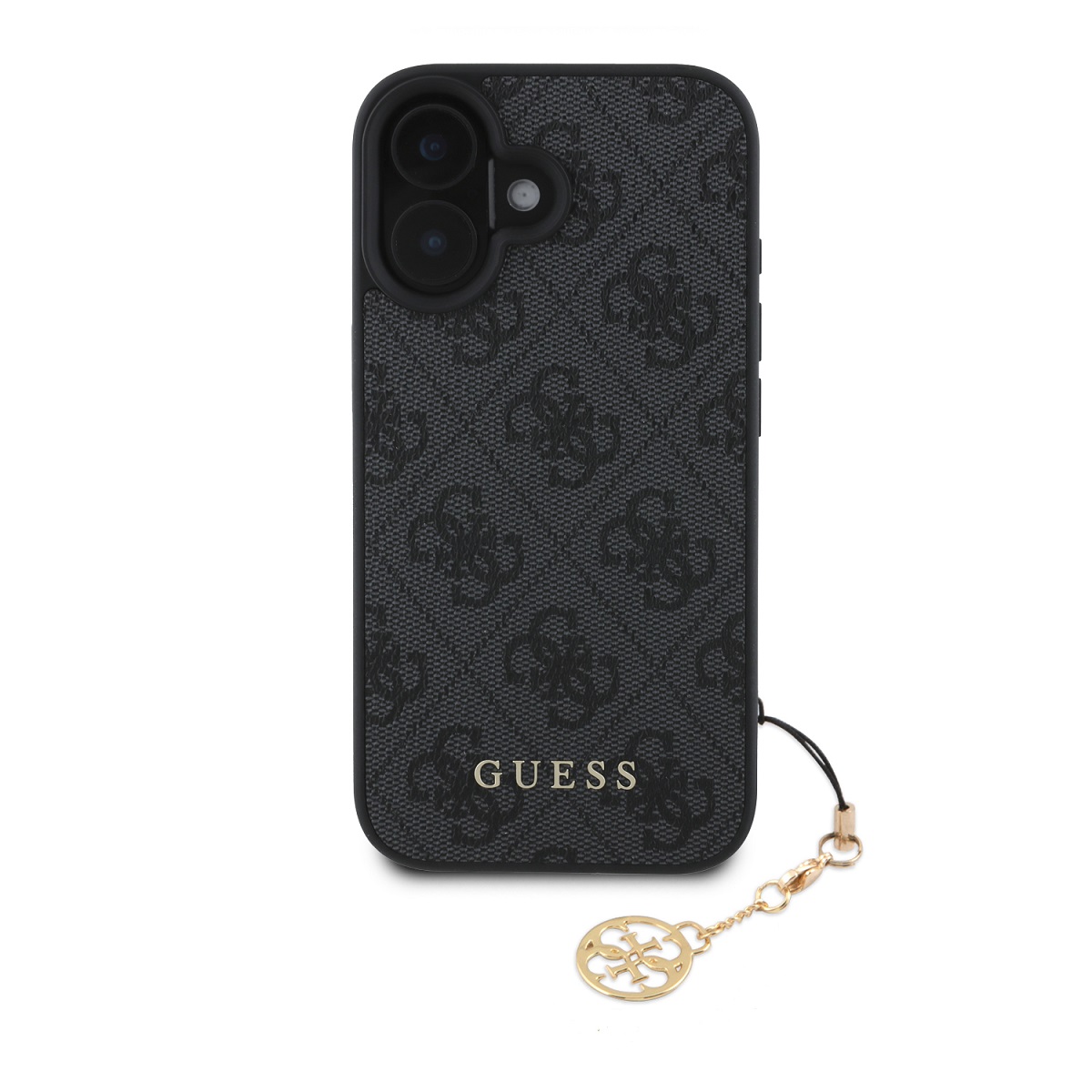 GUESS за Apple iPhone 16, 4G Charm Tone on Tone, сив – GUHCP16SGF4GCK