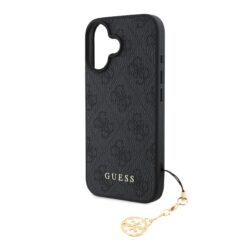 GUESS за Apple iPhone 16, 4G Charm Tone on Tone, сив – GUHCP16SGF4GCK