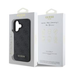 GUESS за Apple iPhone 16, 4G Charm Tone on Tone, сив – GUHCP16SGF4GCK