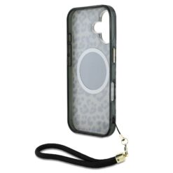 GUESS Калъф за iPhone 16, IML Leopard Triangle Logo Strap MagSafe, кафяв – GUHMP16SHLORSSW