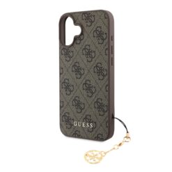 GUESS Калъф за iPhone 16 Plus, 4G Charm Tone on Tone, кафяв – GUHCP16MGF4GCW