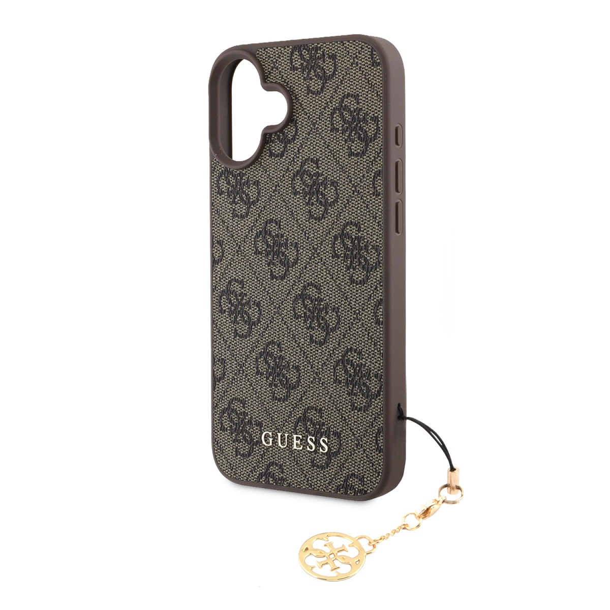 GUESS Калъф за iPhone 16 Plus, 4G Charm Tone on Tone, кафяв – GUHCP16MGF4GCW