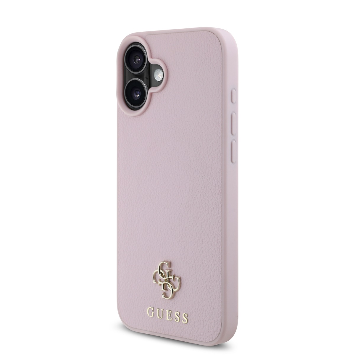 GUESS Калъф за iPhone 16 Plus, PU Grained 4G Small Metal Logo MagSafe, розов – GUHMP16MPGCSM4MP