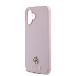GUESS Калъф за iPhone 16 Plus, PU Grained 4G Small Metal Logo MagSafe, розов – GUHMP16MPGCSM4MP