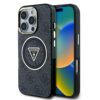 GUESS Калъф за iPhone 16 Pro, IML 4G Glitter and Triangle Logo MagSafe, черен –