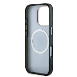 GUESS Калъф за iPhone 16 Pro, IML 4G Glitter and Triangle Logo MagSafe, черен –