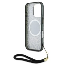 GUESS Калъф за iPhone 16 Pro Max, IML Leopard Triangle Logo Strap MagSafe, кафяв – GUHMP16XHLORSSW