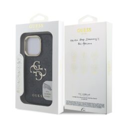 GUESS Калъф за iPhone 16 Pro Max, PU 4G Metal Logo Stand Camera Frame