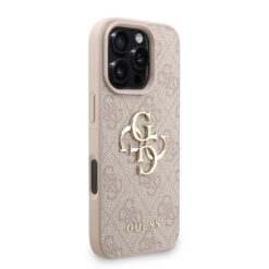 GUESS Калъф за iPhone 16 Pro Max, 4G Metal Logo + Wrist Strap