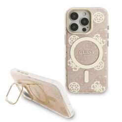 GUESS Калъф Apple iPhone 16 Pro, PC/TPU Electroplated Stand Camera Frame MagSafe + 3 Backgrounds – GUBPSBHMP16LF4P05