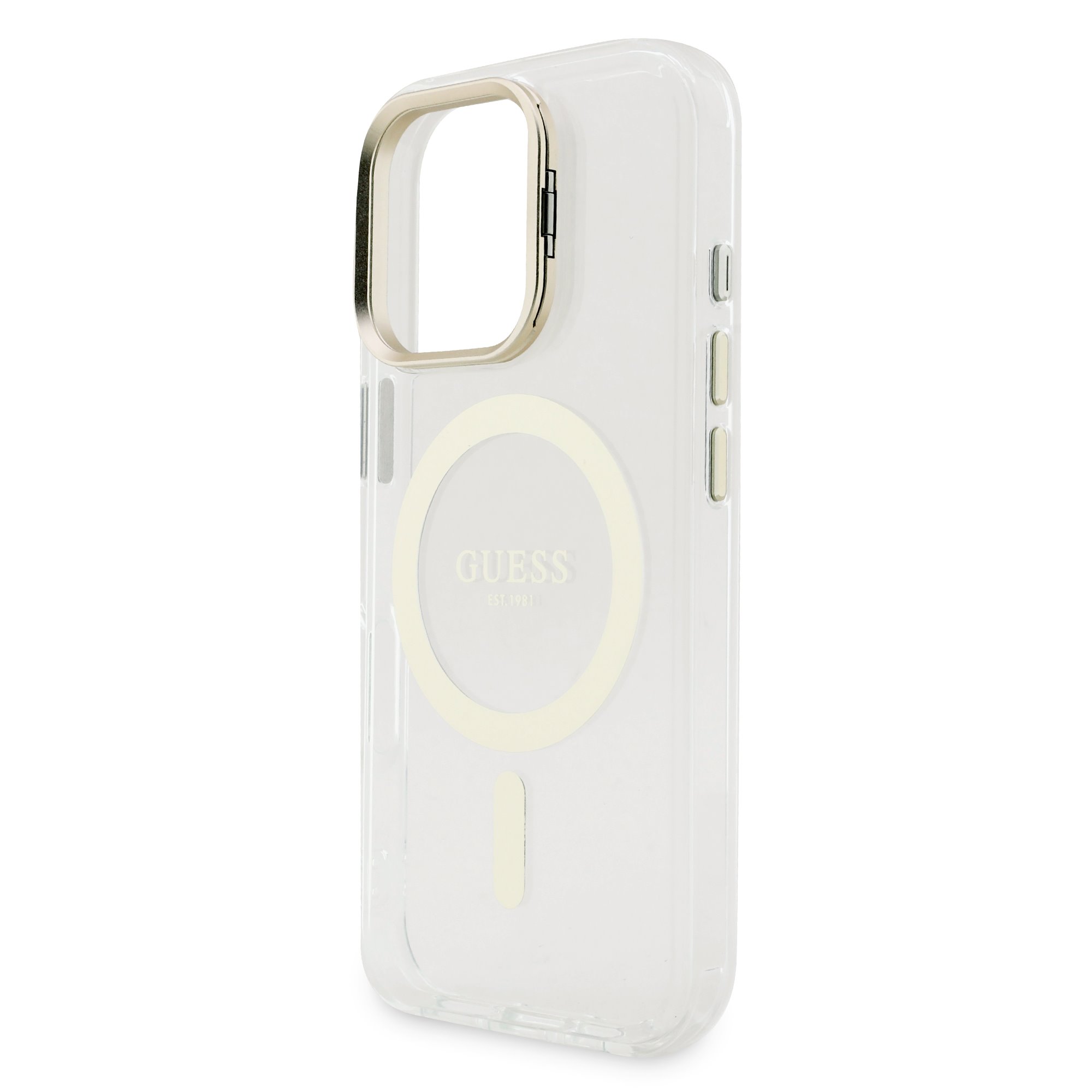 GUESS Калъф Apple iPhone 16 Pro, PC/TPU Electroplated Stand Camera Frame MagSafe + 3 Backgrounds – GUBPSBHMP16LF4P05