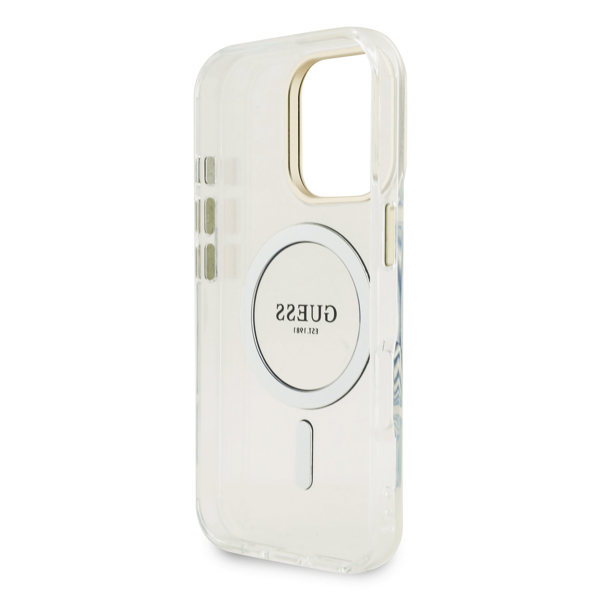 GUESS Калъф Apple iPhone 16 Pro, PC/TPU Electroplated Stand Camera Frame MagSafe + 3 Backgrounds – GUBPSBHMP16LF4P05