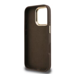 GUESS Калъф за iPhone 16 Pro, PU 4G Metal Logo Stand Camera Frame