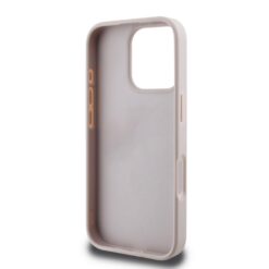 GUESS Калъф за iPhone 16 Pro, PU 4G Stripe, розов – GUHCP16LG4GLPI