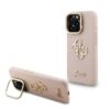 GUESS Калъф за iPhone 16 Pro, Grained 4G Logo Stand Camera, розов – GUHCP16LPCS4GSP