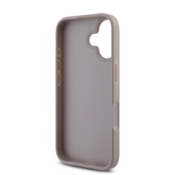 GUESS Калъф за iPhone 16, PU 4G Metal Logo, розов – GUHCP16S4GMGPI