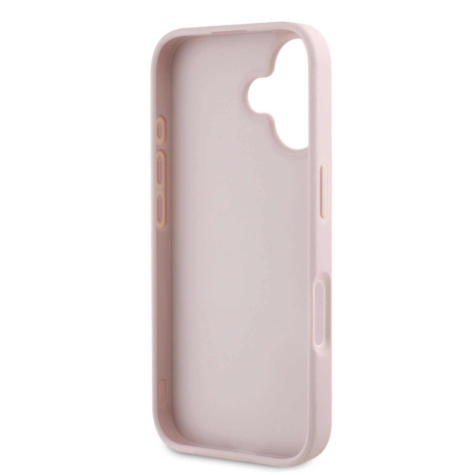 GUESS Калъф за iPhone 16, PU Grained 4G Metal Logo, розов – GUHCP16SPGT4MBP