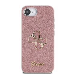 GUESS Калъф Apple iPhone 16e, PU Fixed Glitter 4G Metal Logo, розов – GUHCPSE4HG4SGP