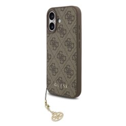 GUESS Калъф за iPhone 17, 4G Charm Tone on Tone, кафяв – GUHMP17SGF4GCW