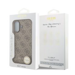 GUESS Калъф за iPhone 17, 4G Charm Tone on Tone, кафяв – GUHMP17SGF4GCW