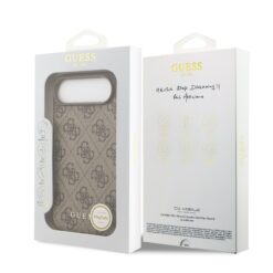 GUESS Калъф за iPhone 17 Air, 4G Charm Tone on Tone, кафяв