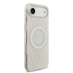 GUESS Калъф за iPhone 17 Air, IML Flowers Allover MagSafe + Wrist Strap, бял – GUHMP17MHCPOFPH