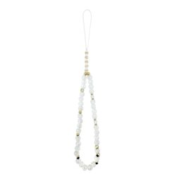 GUESS Калъф за iPhone 17 Air, IML Flowers Allover MagSafe + Wrist Strap, бял – GUHMP17MHCPOFPH