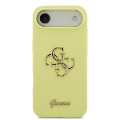 GUESS Калъф Apple iPhone 17 Air, Liquid Silicone 4G Metal Logo, жълт – GUHCP17MSC4GLMY