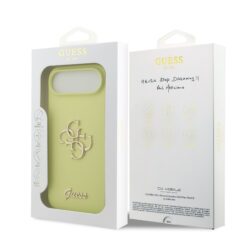 GUESS Калъф Apple iPhone 17 Air, Liquid Silicone 4G Metal Logo, жълт – GUHCP17MSC4GLMY