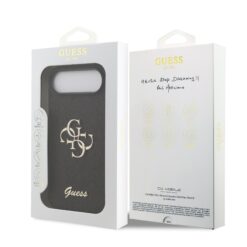 GUESS Калъф Apple iPhone 17 Air, PU Fixed Glitter 4G Metal Logo, черен – GUHCP17MHG4SGK