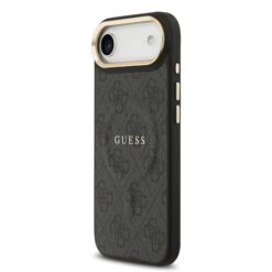 GUESS Калъф за iPhone 17 Air, PU Leather 4G Gold Frame MagSafe