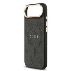 GUESS Калъф за iPhone 17 Air, PU Leather 4G Gold Frame MagSafe