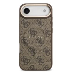 GUESS Калъф Apple iPhone 17 Air, PU Leather 4G Gold Frame MagSafe, кафяв – GUHMP17MP4MSEGCW