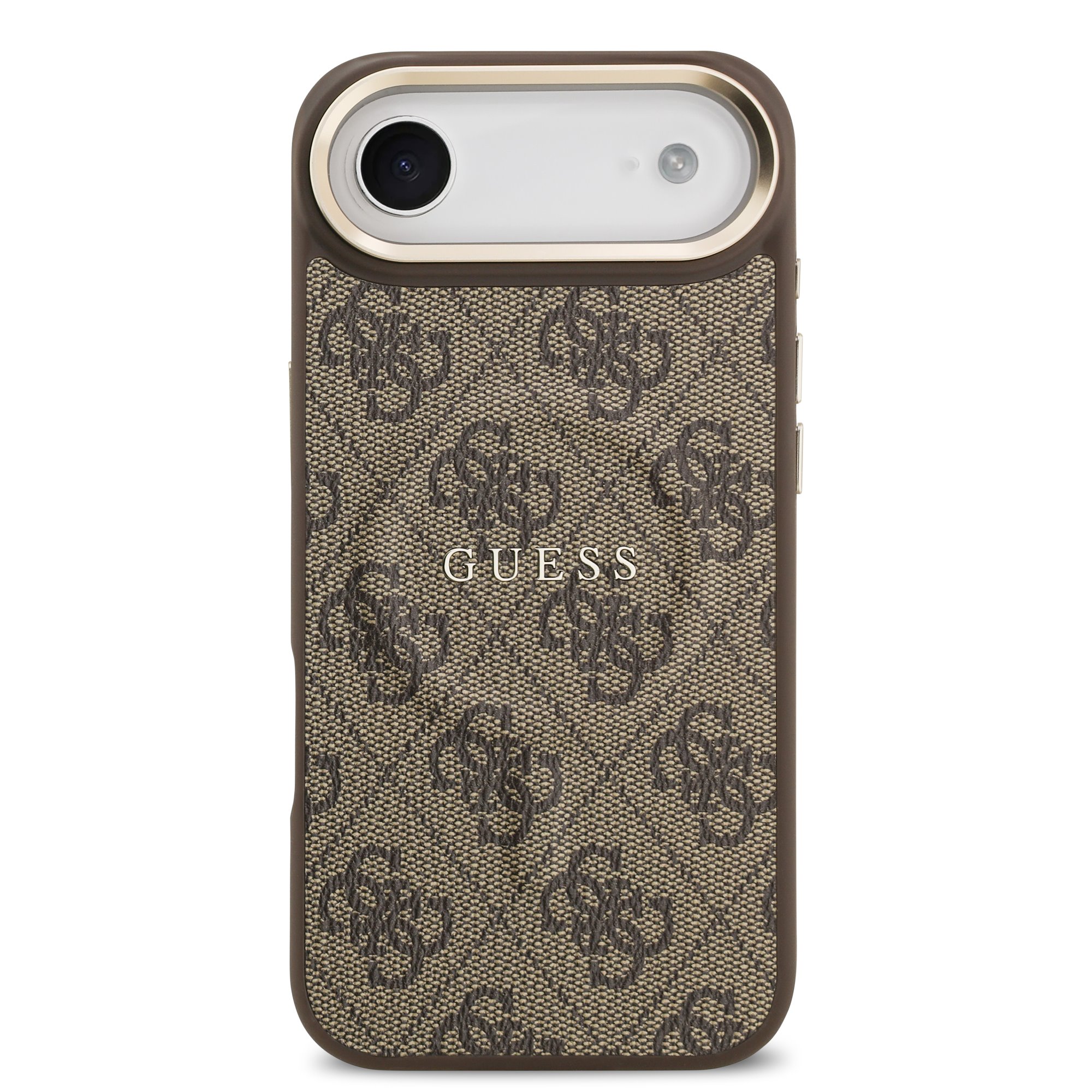 GUESS Калъф Apple iPhone 17 Air, PU Leather 4G Gold Frame MagSafe, кафяв – GUHMP17MP4MSEGCW