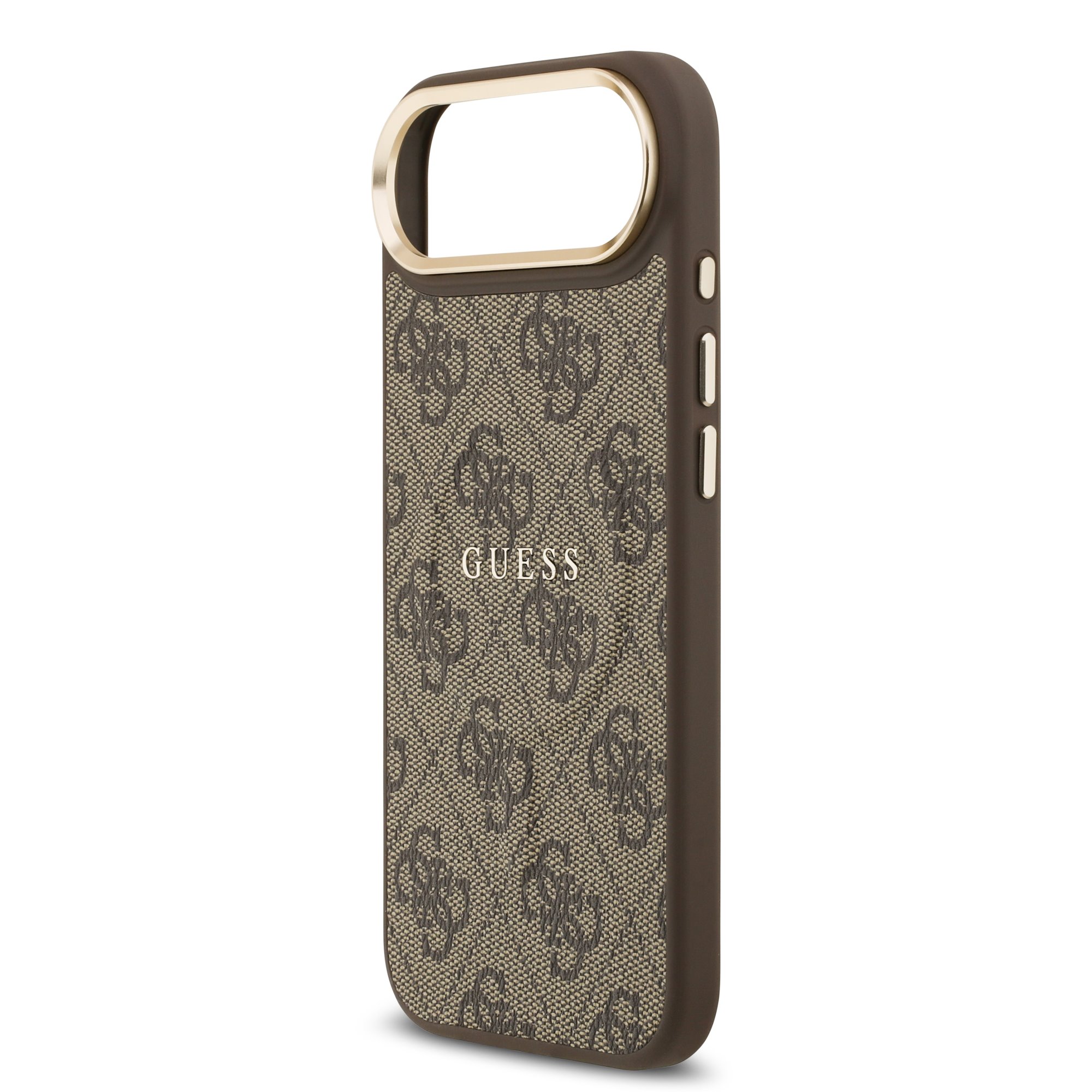 GUESS Калъф Apple iPhone 17 Air, PU Leather 4G Gold Frame MagSafe, кафяв – GUHMP17MP4MSEGCW