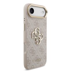 GUESS Калъф за iPhone 17 Air, PU Leather 4G Metal Logo Gold Frame, розов – GUHCP17M4GMGCPI