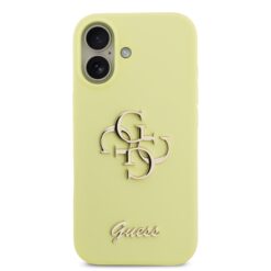 GUESS Калъф Apple iPhone 17, Liquid Silicone 4G Metal Logo, жълт – GUHCP17SSC4GLMY