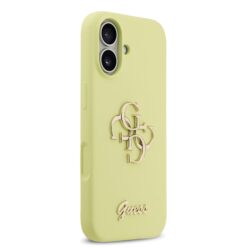 GUESS Калъф Apple iPhone 17, Liquid Silicone 4G Metal Logo, жълт – GUHCP17SSC4GLMY