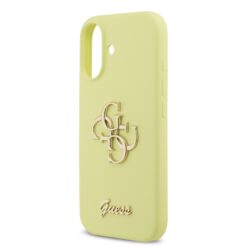 GUESS Калъф Apple iPhone 17, Liquid Silicone 4G Metal Logo, жълт – GUHCP17SSC4GLMY
