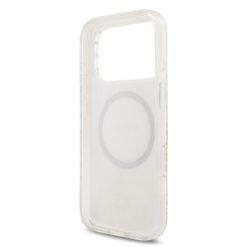 GUESS Калъф за iPhone 17 Pro, IML Flowers Allover MagSafe + Wrist Strap, бял – GUHMP17XHCPOFPH