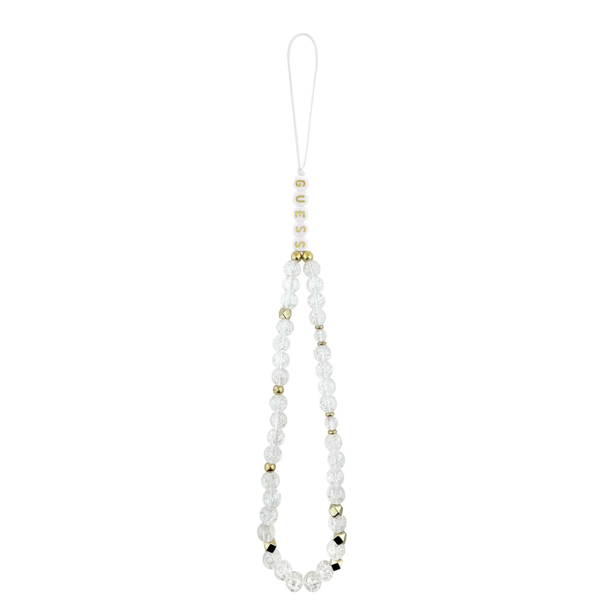 GUESS Калъф за iPhone 17 Pro, IML Flowers Allover MagSafe + Wrist Strap, бял – GUHMP17XHCPOFPH