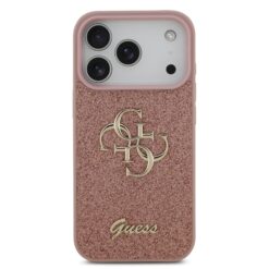 GUESS Калъф Apple iPhone 17 Pro Max, PU Fixed Glitter 4G Metal Logo, розов – GUHCP17XHG4SGP